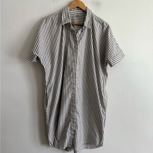 Ecote Cotton Striped Short Sleeve Shirtdress